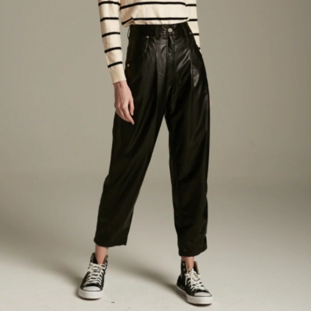 Deluc Bliss Black Vegan Leather Pants S NWT